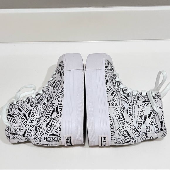 Brian Lichtenberg BLTEE Homies Platform Printed Canvas Hightop Sneakers - Size 7 - Picture 8 of 12